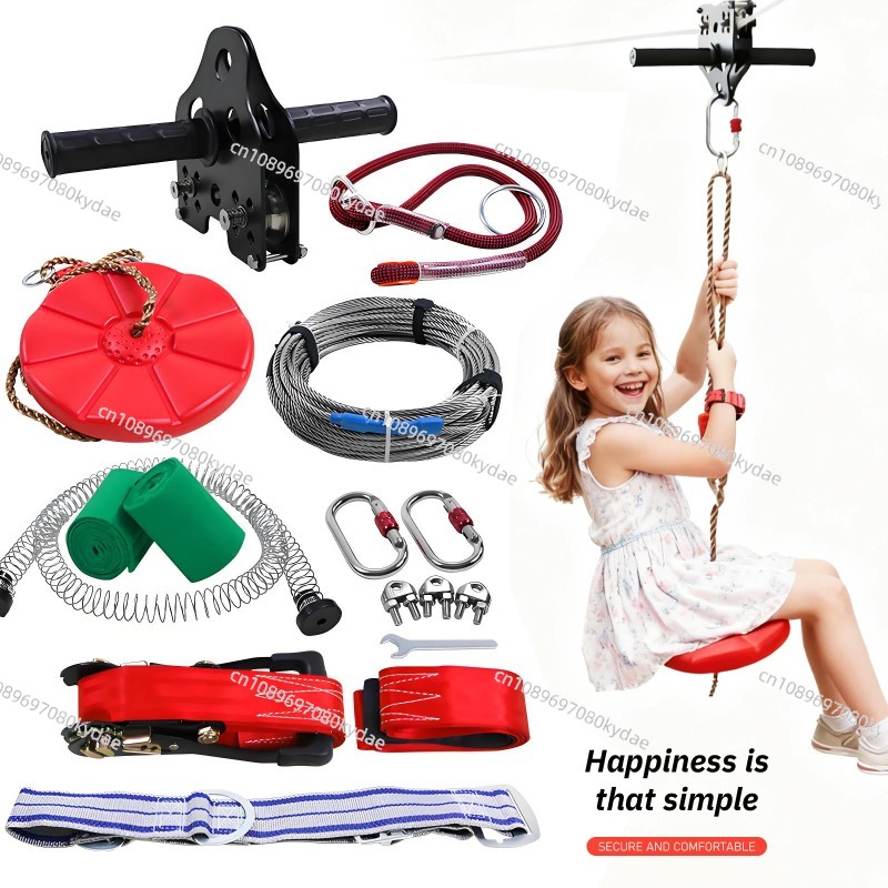 Outdoor Adventure Activities For Kids - Çocuklar İçin Zipline Seti, Çelik Halatlı